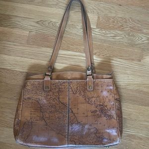 Patricia Nash Signature Map Leather Purse, excellent condition